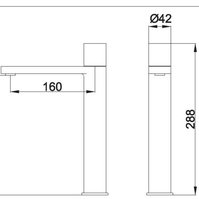 Como Black'N Roses verhoogde wastafelkraan mat zwart , chroom