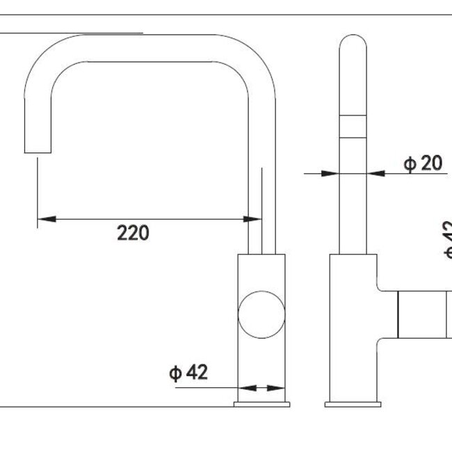 Como Black'N Roses  Keuken kraan mat zwart