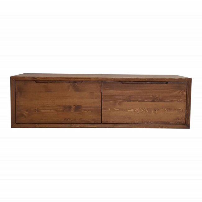 Como Badkamermeubel massief houten,160cm met greeploze laden in 45 graden verstek