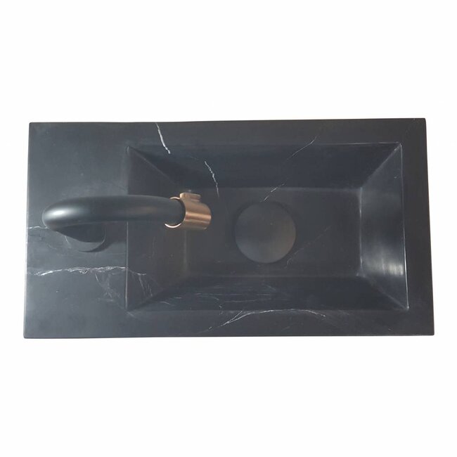 Como Black’N Roses fontein mini toilet wastafel zwart 40 x 22 x 14 cm links