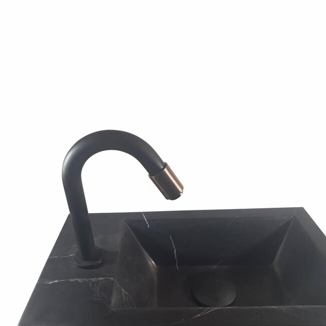 Como Black’N Roses fontein mini toilet wastafel zwart 40 x 22 x 14 cm links