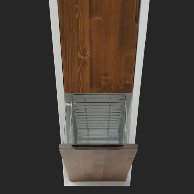 Como LECCO WOOD , badkamermeubel kolomkast met wasmand