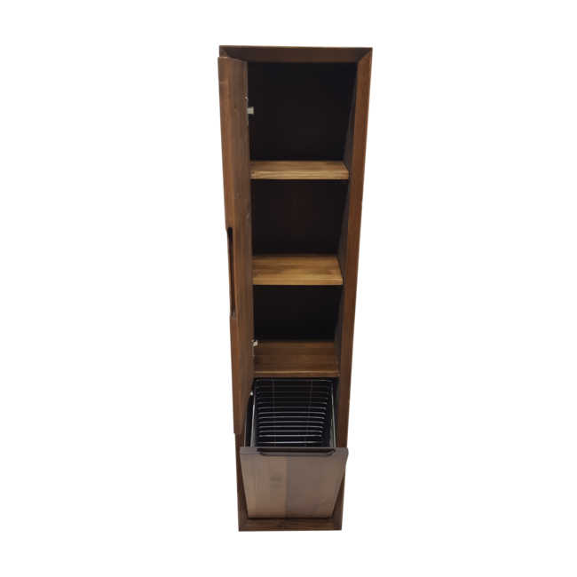 Como WOOD , kolomkast badkamer hout met wasmand