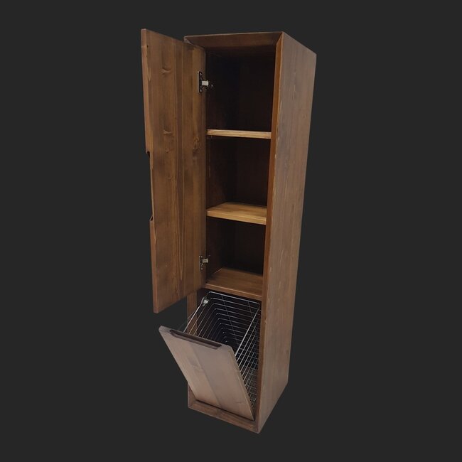 Como WOOD , kolomkast badkamer hout met wasmand