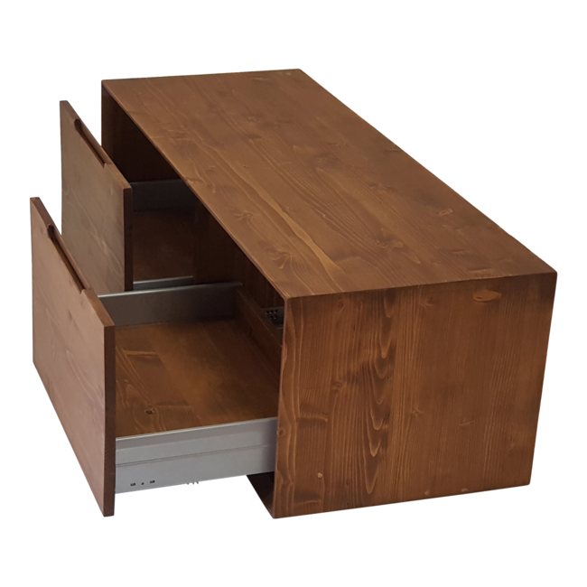 Como Badkamermeubel massief houten,160cm met greeploze laden in 45 graden verstek