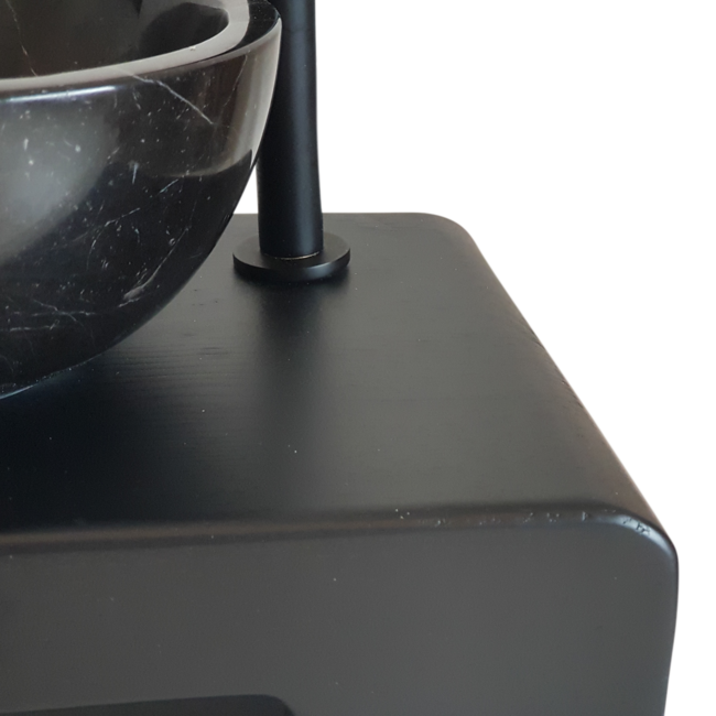 Como Mini fontein toilet zwart Black'N Roses met waskom 20 cm doorsnee