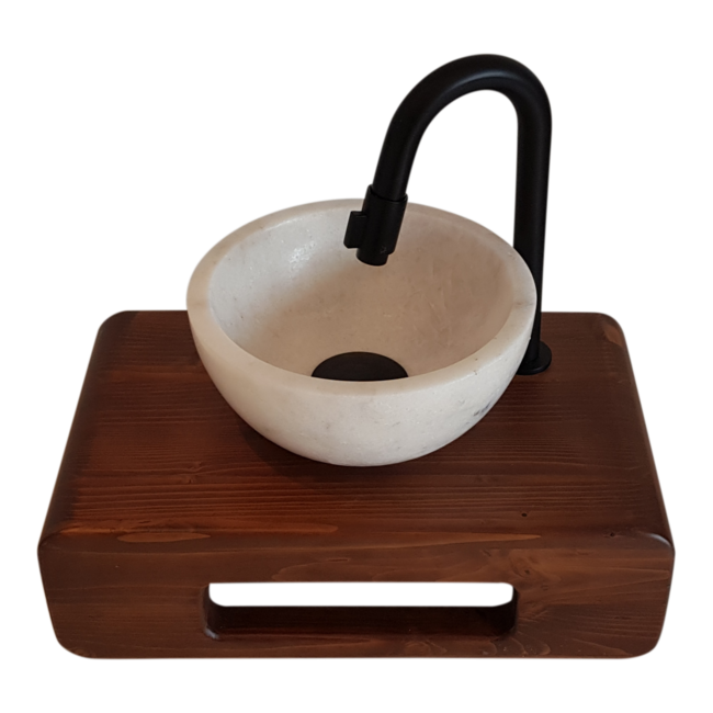 Como fontein toilet hout Lecce DVFSZLG014 mini waskom met planchet