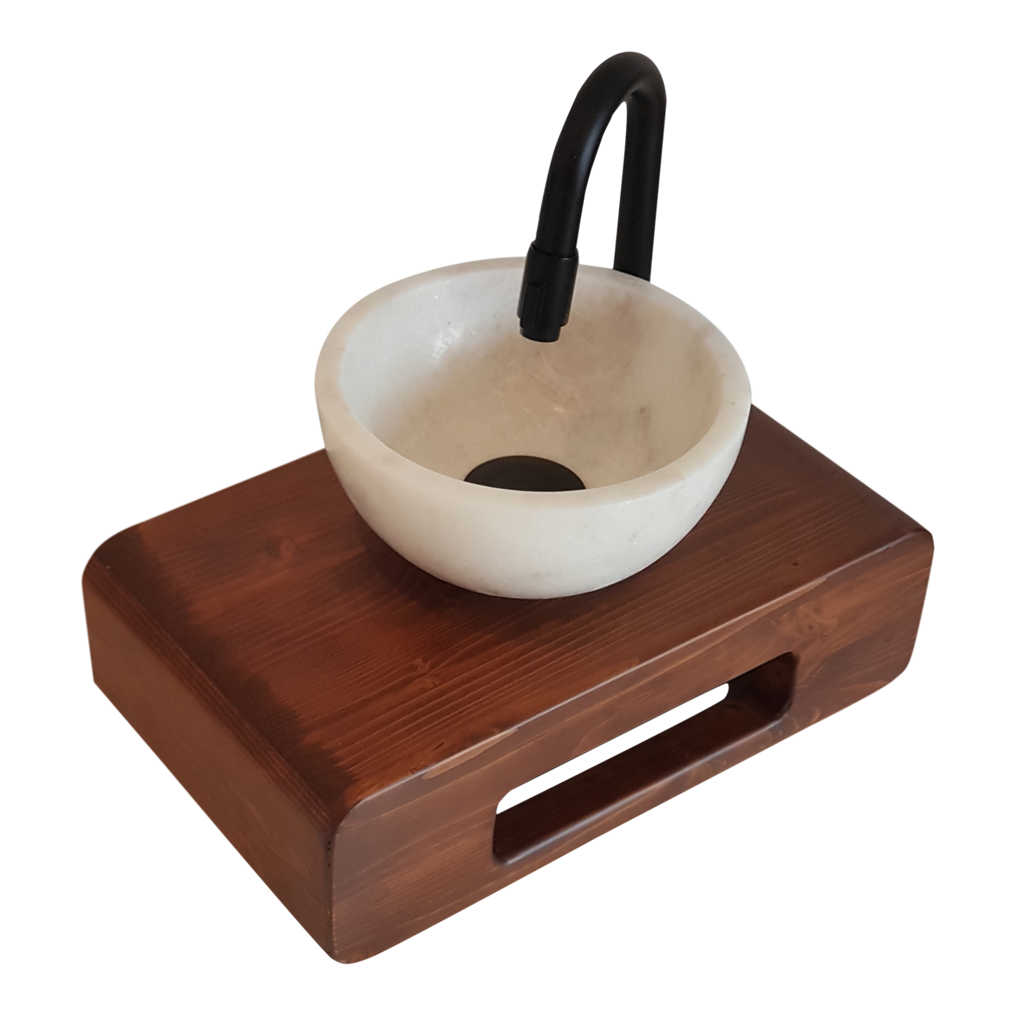 Sluier Crack pot bijstand fontein toilet hout I Lecce I DVFSZLG014 mini waskom met planchet - Sanitear