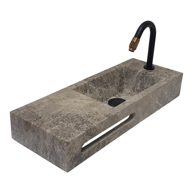 Como Fontein toilet natuursteen, mono blok marmer met  handdoekhouder