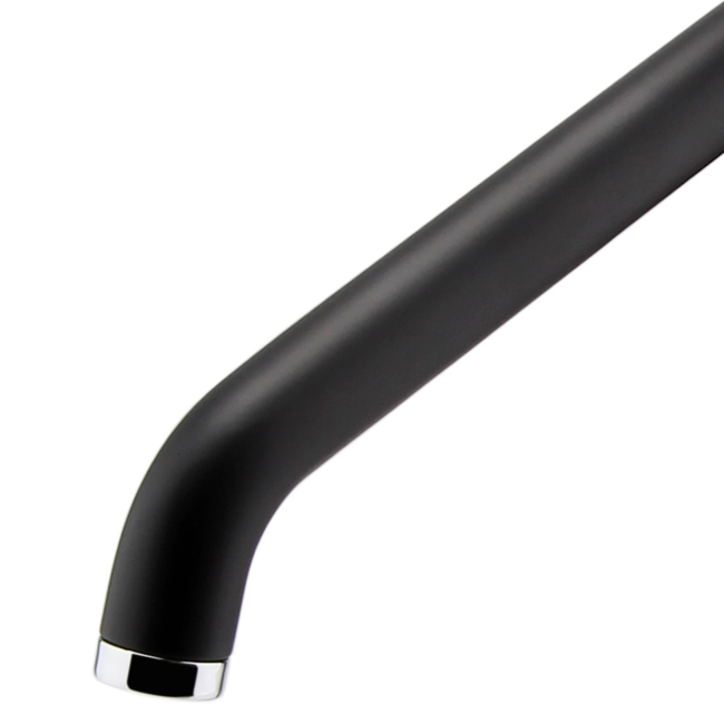 Como wastafelkraan geribbeld design, verhoogd in mat zwart