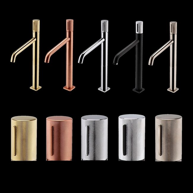 Como MOOD wastafelkraan verhoogde geribbeld hendel, nikkel