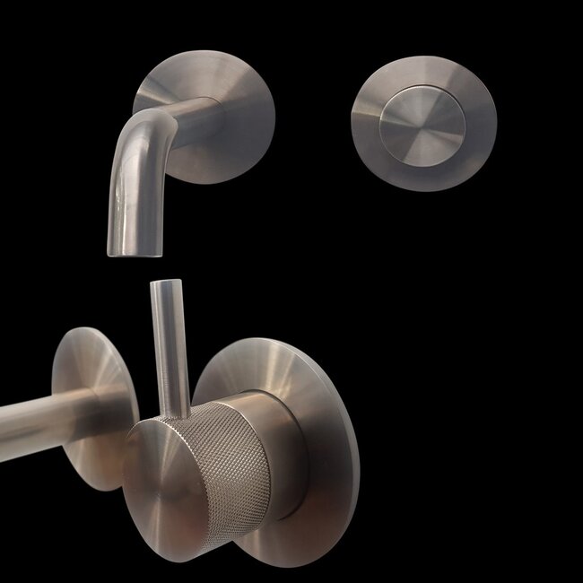 Como wastafelkraan inbouw RVS met inbouwdeel