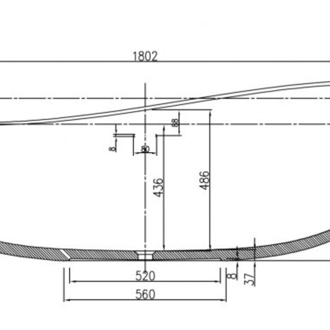 Como ligbad solid surface mat wit