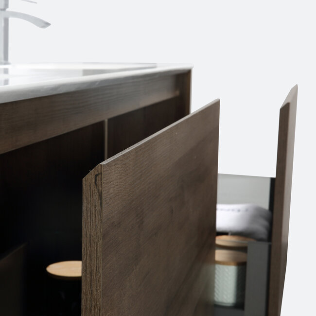 Como Wastafel onderkast  150 cm met led verlichting laden