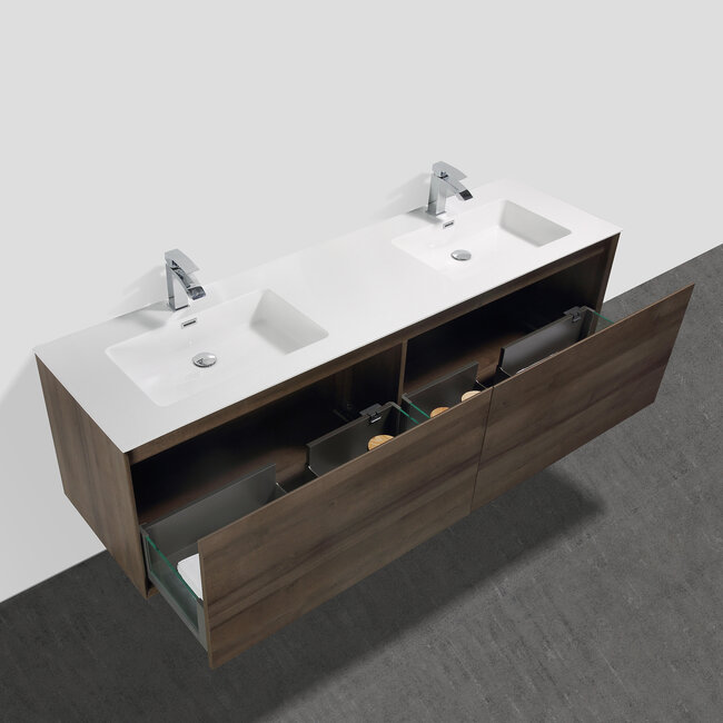 Como Wastafel onderkast  190 cm met led verlichting laden