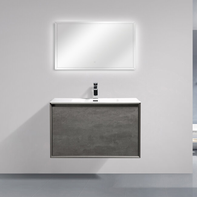 Como CREA Badkamermeubel set betonlook 90 cm met led verlichting laden