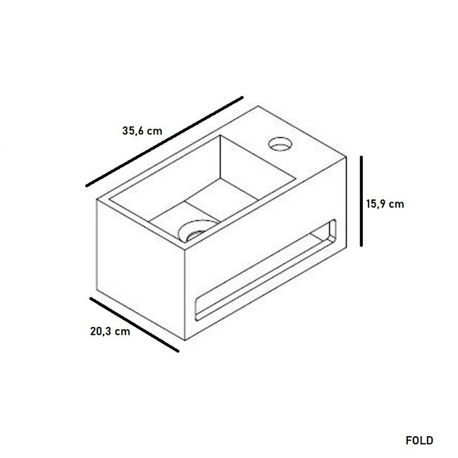 Como Solid surface losse fontein  35,6 x 20,3 x 15,9 cm