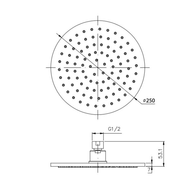 Progressive termostat controle inbouw doucheset, satijn messing