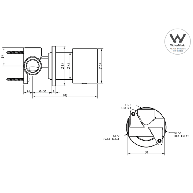 Progressive termostat controle inbouw doucheset, satijn messing