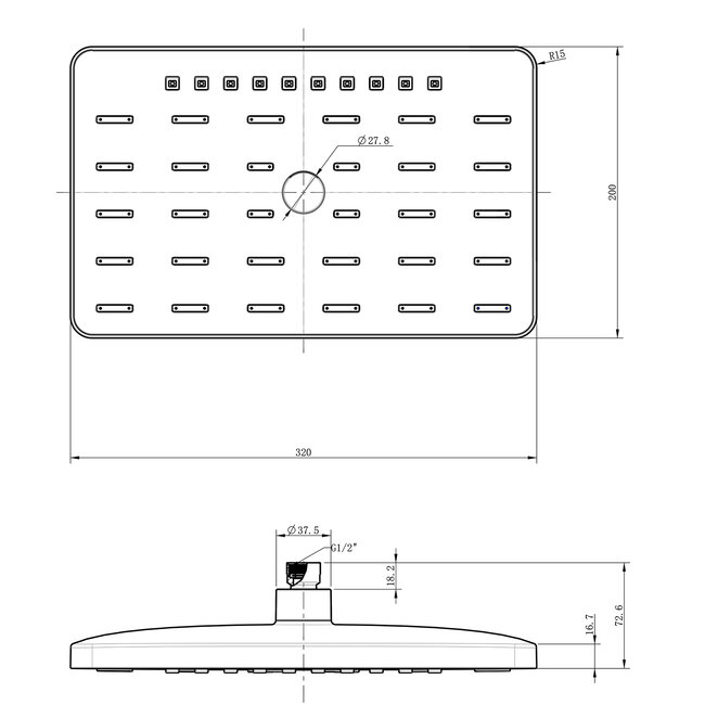 Inbouw douchekraan 2 weg met marmer knob,set