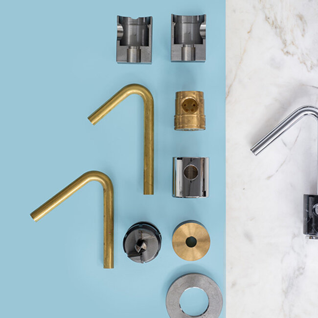 Marmer lichaam inbouw wastafelkraan zwart