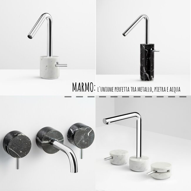 Marmer lichaam inbouw wastafelkraan zwart