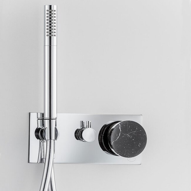 Marmer lichaam inbouw wastafelkraan zwart