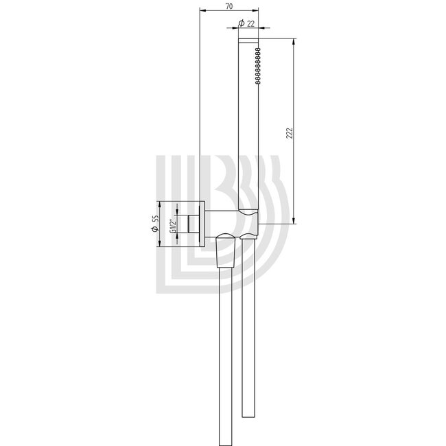 Handdouche set. Geborsteld RVS 316