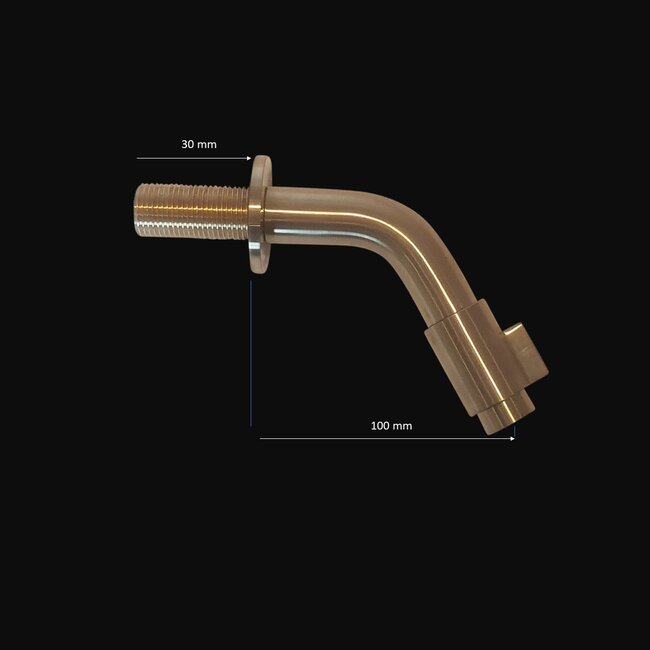 Como fonteinkraan wand rose goud 10 cm uitloop, 1/2” buitendraad aansluiting.