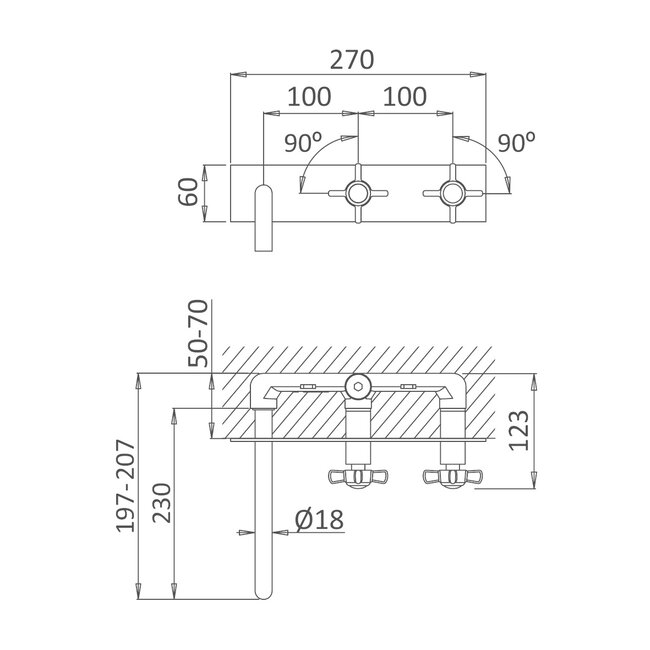 1953 wastafelkraan inbouw met inbouwdeel