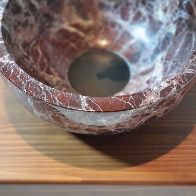 Como Rosso waskom natuursteen toilet 20 cm