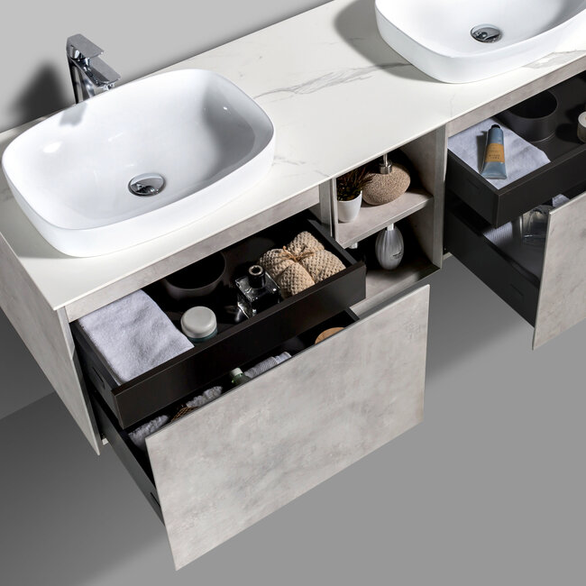 Como Emperio Badkamermeubel beton 150 cm  concrete effect