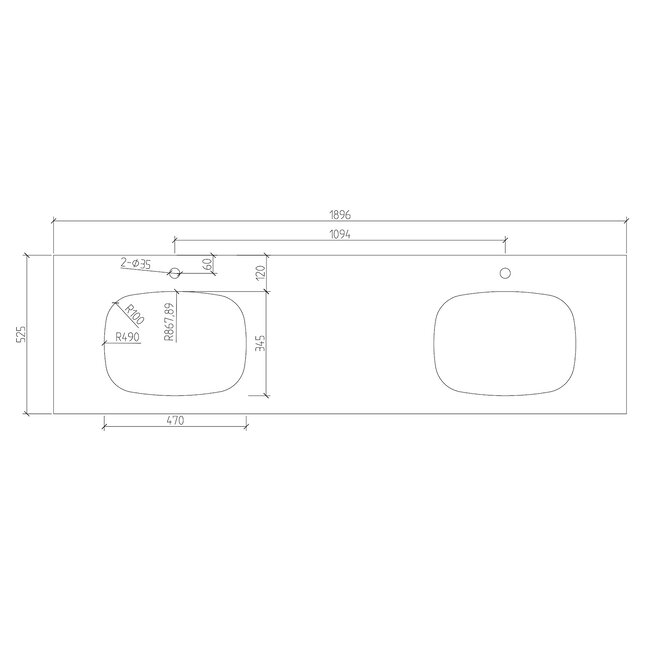 Como Emperio  Badkamermeubel beton 190 cm