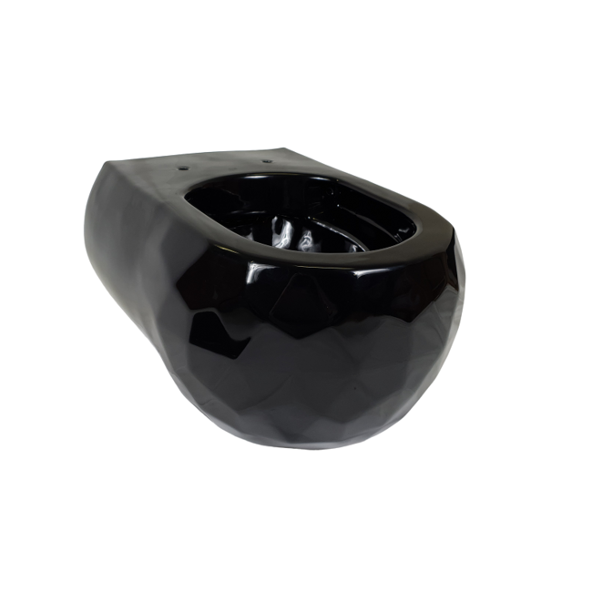 Sanitear Kwarts wandcloset zwart 53 x 35 cm zonder spoelrand