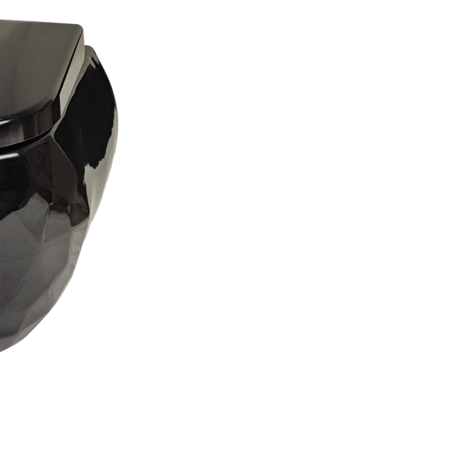 Sanitear Kwarts wandcloset zwart 53 x 35 cm zonder spoelrand