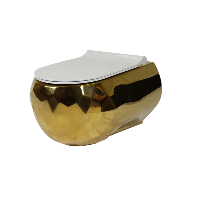 Sanitear Kwarts wandcloset goud kleur zonder spoelrand