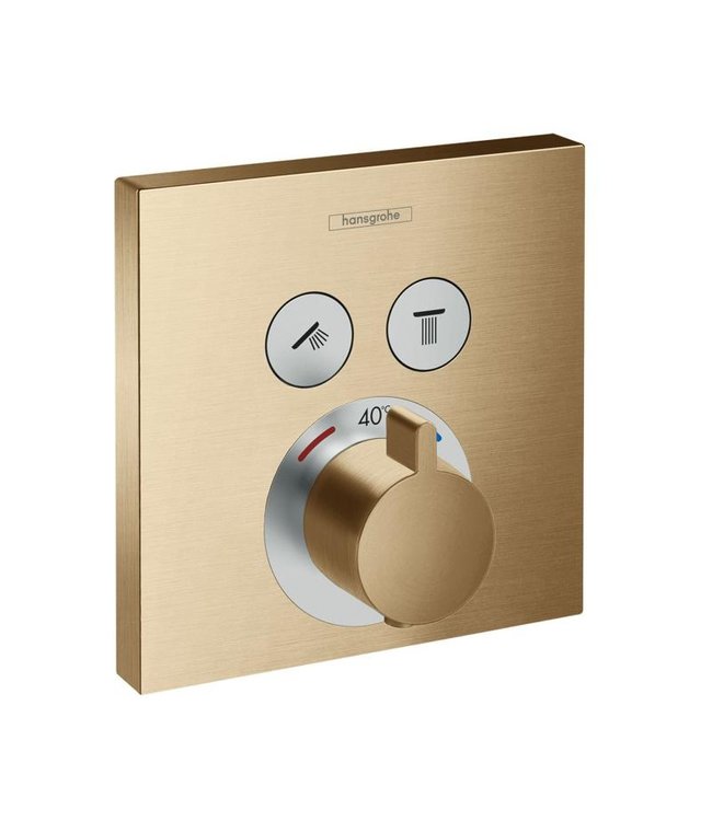 hansgroheShowerSelect Inbouw douche thermostaatkraan geborsteld goud