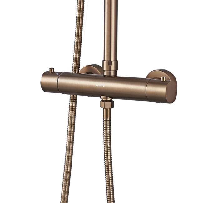 Como MOOD 3 standen regendouche opbouw met 30cm hoofddouche koper- Rose Gold