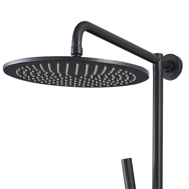 Como Doucheset zwart MOOD opbouw 3 standen met 30cm hoofddouche