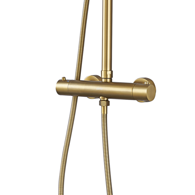 Como Mood 3 standen regendouche opbouw met 30cm hoofddouche - Geborstelde Messing