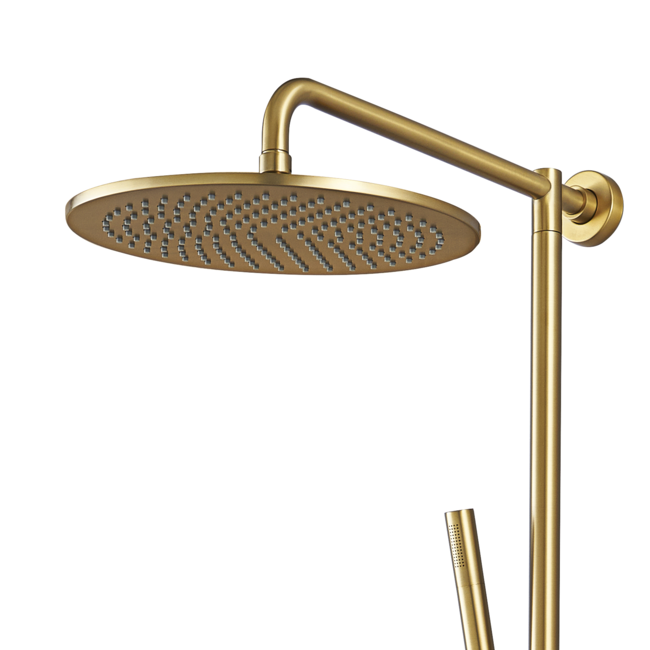 Como Mood 3 standen regendouche opbouw met 30cm hoofddouche - Geborstelde Messing