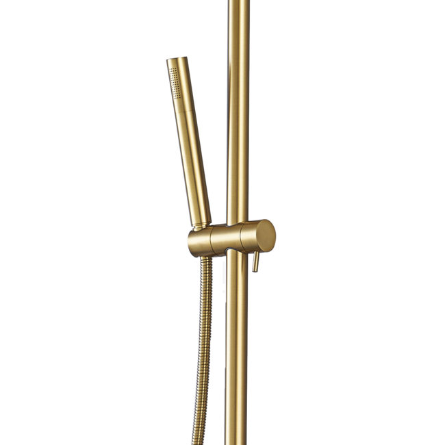 Como Mood 3 standen regendouche opbouw met 30cm hoofddouche - Geborstelde Messing