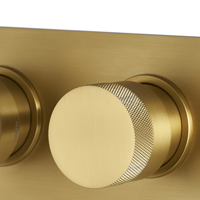 Como Mood 45, 2 weg regendouche set rechthoekig inbouw met 30cm hoofddouche goud