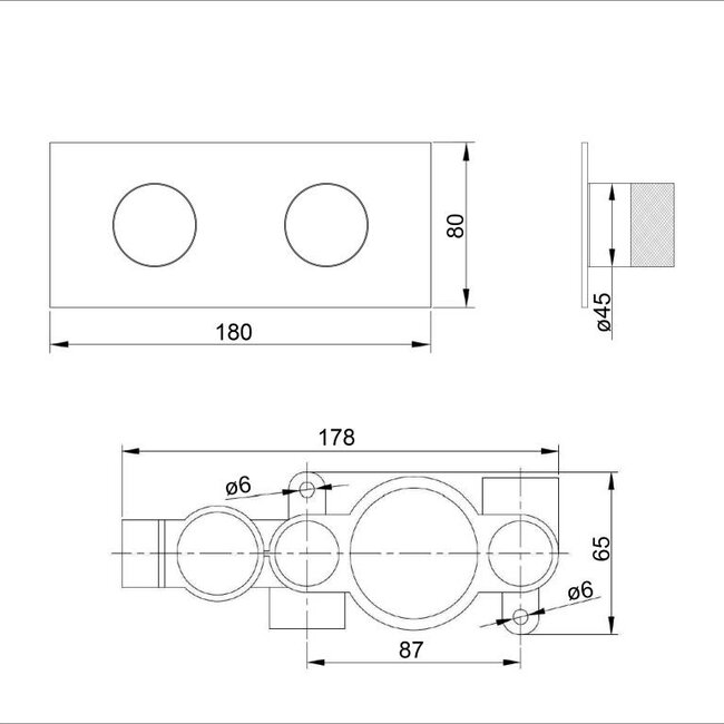 Como Mood 45 regendouche rechthoekig met 30 cm hoofddouche gunmetal