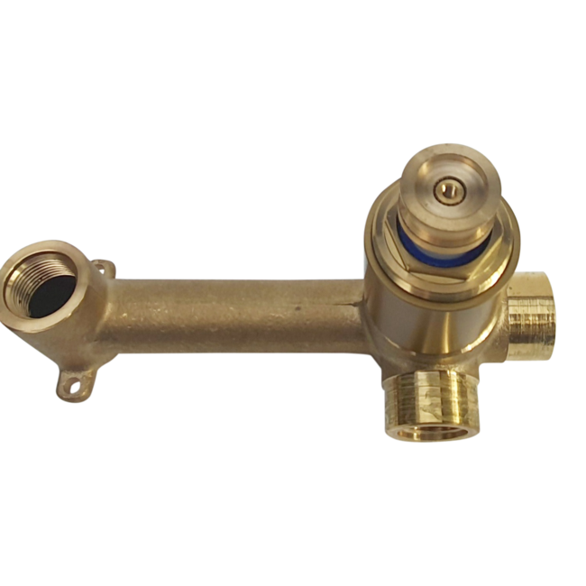 Como inbouw wastafelkraan Mood 60. 20 cm uitloop. Goud PVD-afbouwdeel met inbouwdeel