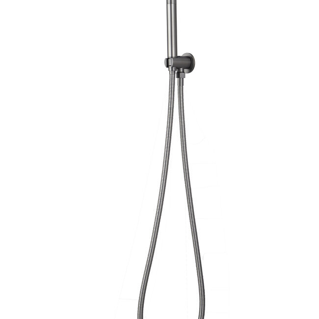 Como Mood 60 Doucheset gunmetal met 30 cm regendouchekop en handdouche. Inclusief inbouw thermostaat