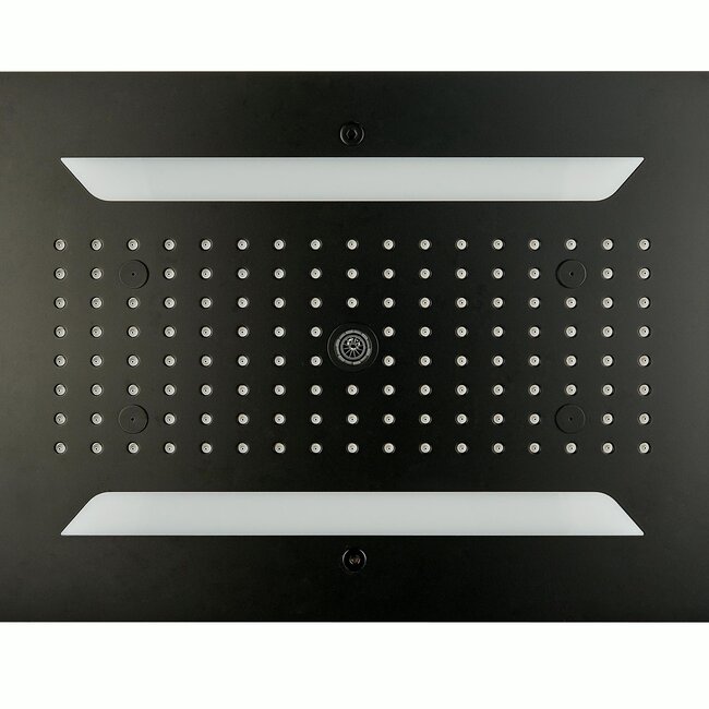 Como Hoofddouche waterval mat zwart met led verlichting