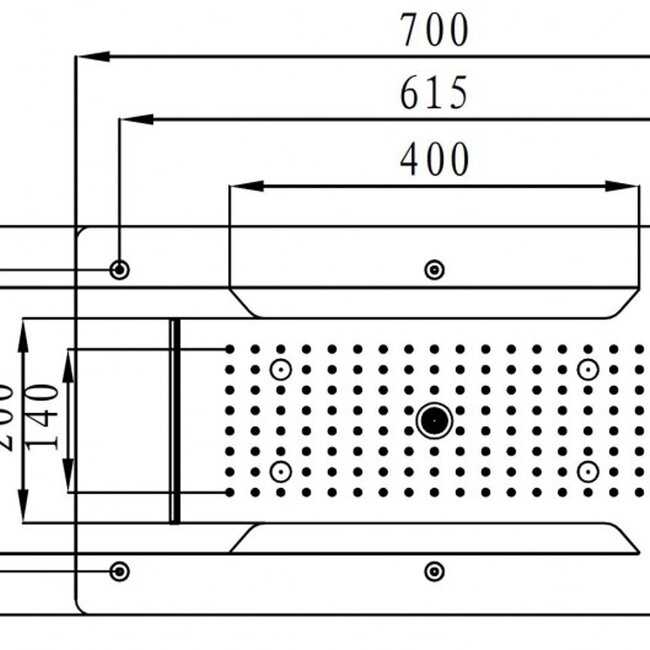 Como Hoofddouche waterval mat zwart met led verlichting