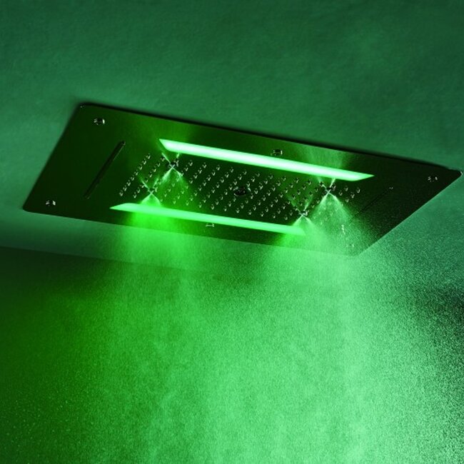 Como Hoofddouche waterval met led verlichting RVS