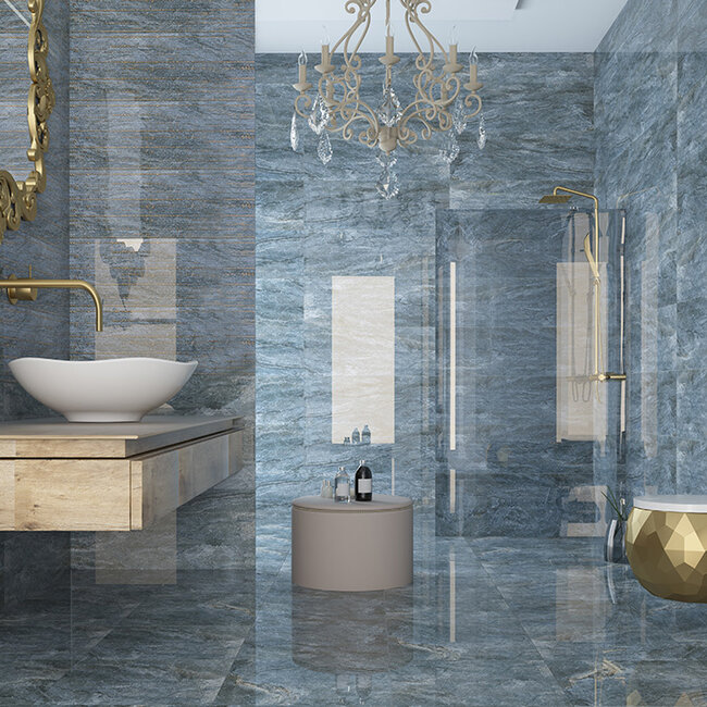 Sanitear Kwarts wandcloset goud kleur zonder spoelrand